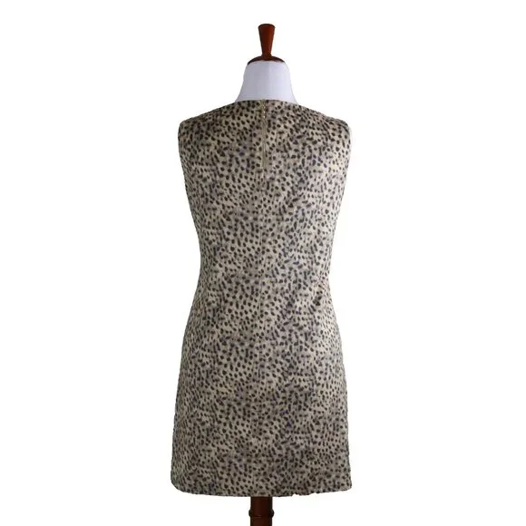 Tommy Bahama Darcy Leopard Print Shift Dress Large Golden Honey Faux Suede - Picture 7 of 9